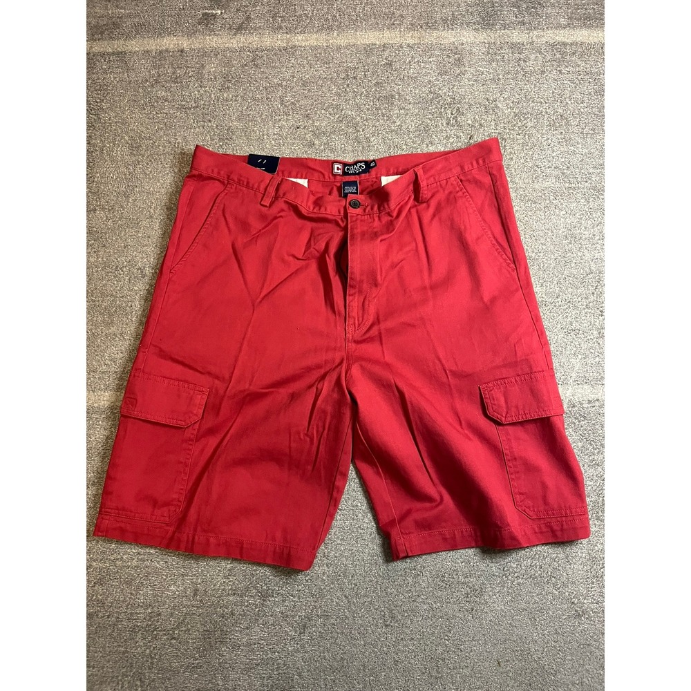 Chaps Mens Red Cotton Cargo Shorts Waist 40 NWT Casual Utility Preppy